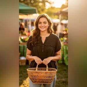 Westbound Black Button-Up Blouse